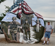Freedom rock.  Located about 1.5 miles south of I-80 on highway 25 - the Greenfield exit