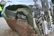 Freedom rock.  Located about 1.5 miles south of I-80 on highway 25 - the Greenfield exit