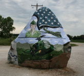 Freedom rock.  Located about 1.5 miles south of I-80 on highway 25 - the Greenfield exit